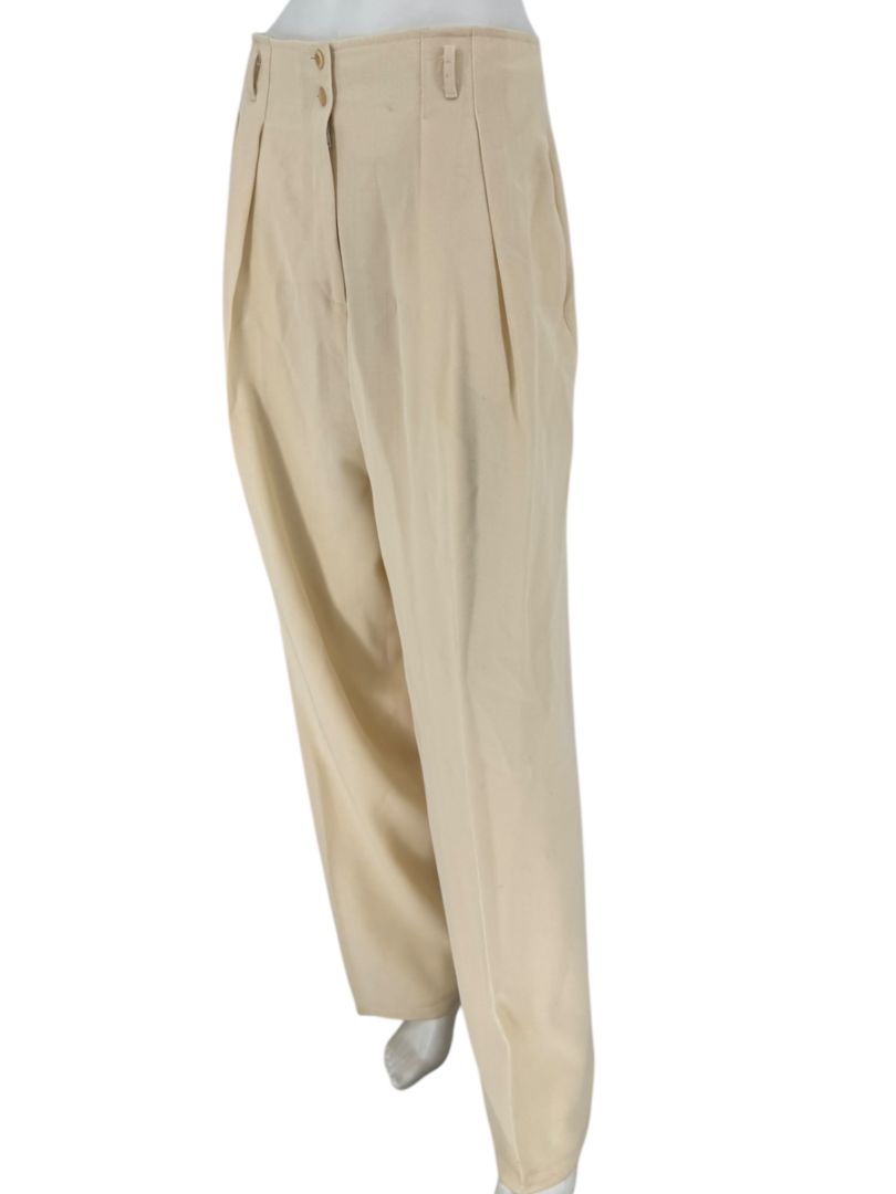 Ron Leal Cream Wool Pantsuit – Size 12