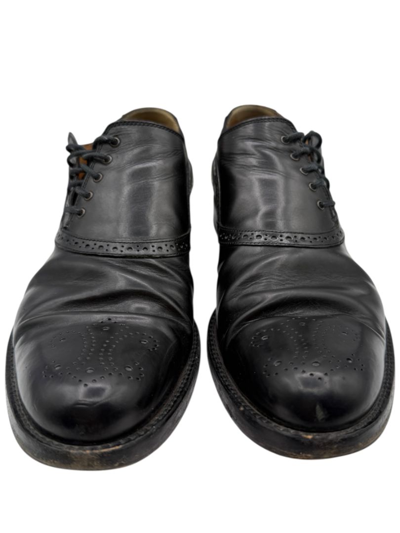 Alexander McQueen Black Leather Brogue Oxford Shoes – Men's Size 40