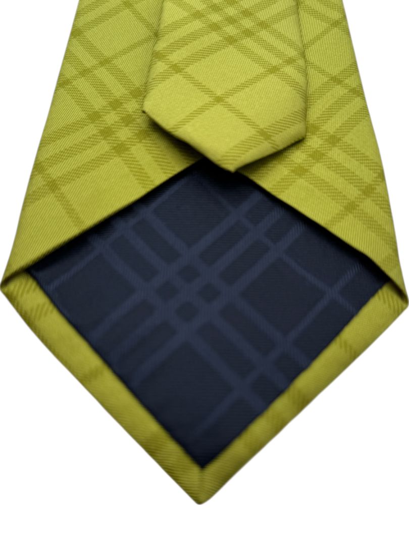 Burberry London Chartreuse Check Silk Tie – Brand New With Tags