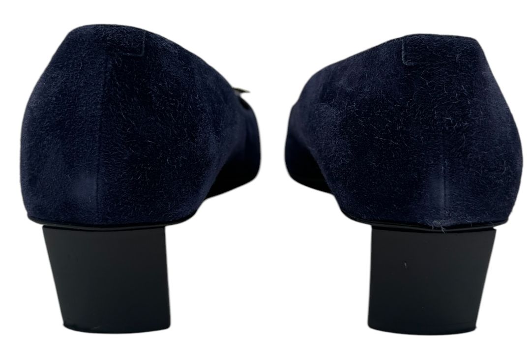 Roger Vivier “Belle Vivier” Navy Suede Buckle Pumps – Size 41 (Made in Italy)