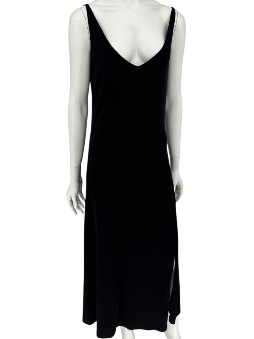 Lida Baday Black V-Neck Slip Dress – Size L