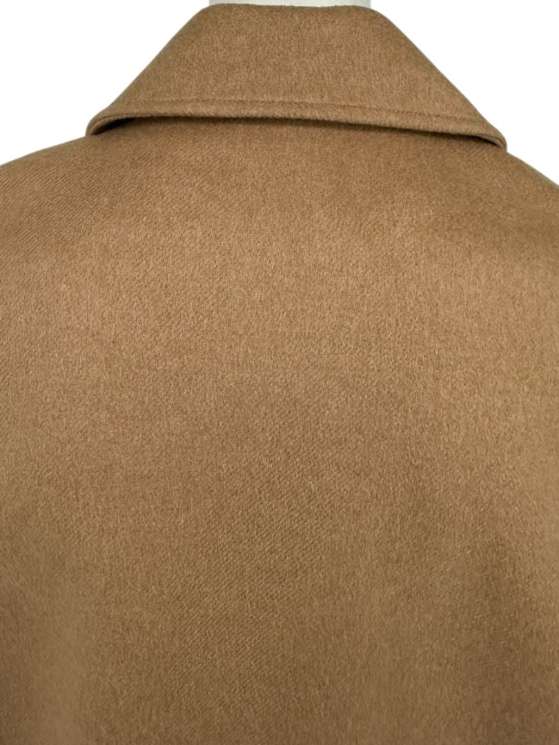 Pamella Roland Camel Wool Cape Style Jacket with Buttons – O/S