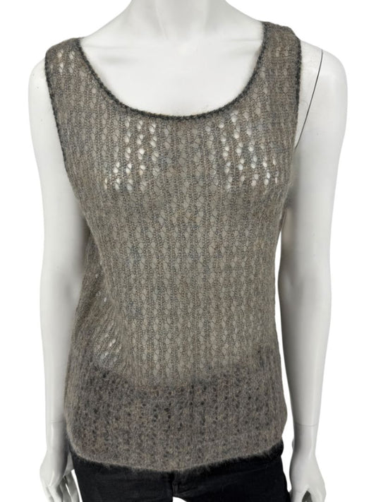 Linda Allard Ellen Tracy “Sage” Mohair Blend Open-Knit Tank – Size XL