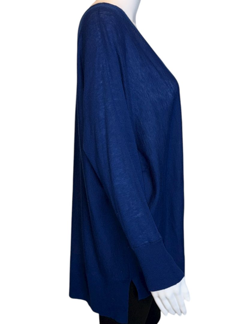 Magaschoni Royal Blue Lightweight V-Neck Knit Sweater – Size Large