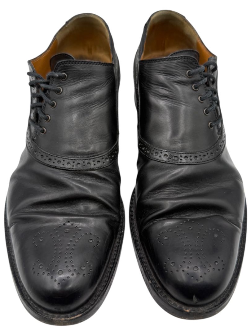 Alexander McQueen Black Leather Brogue Oxford Shoes – Men's Size 40