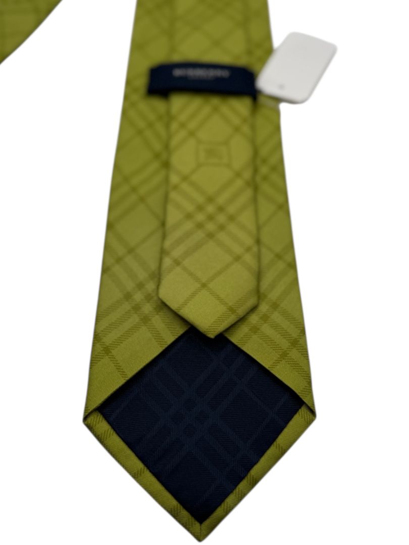 Burberry London Chartreuse Check Silk Tie – Brand New With Tags