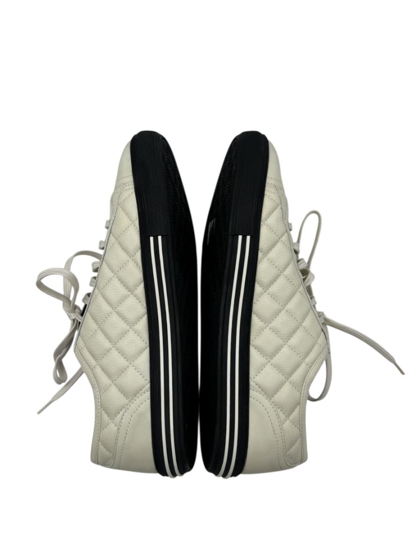 BNIB CHANEL Caviar Quilted CC Sneakers in Dark White – Size 40