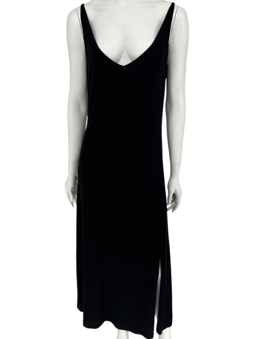 Lida Baday Black V-Neck Slip Dress – Size L