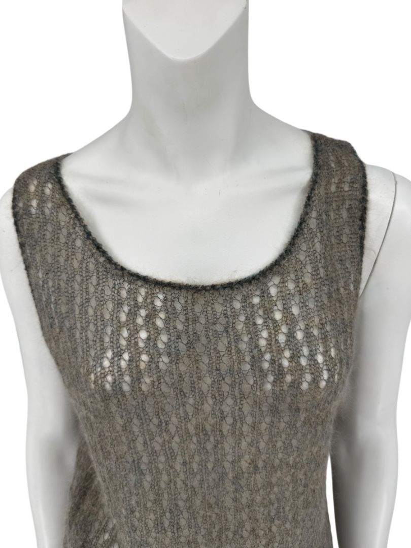 Linda Allard Ellen Tracy “Sage” Mohair Blend Open-Knit Tank – Size XL