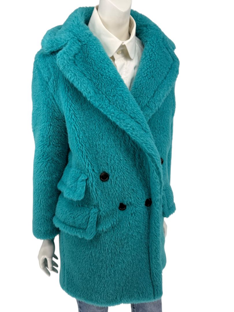 Max Mara “Adenia” Turquoise Double-Breasted Coat – Sfilata Collection – Size 0