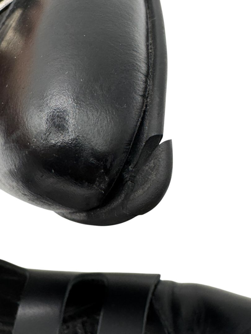 Comme des Garçons Black Triple-Buckle Leather Flats – Japanese Size 25