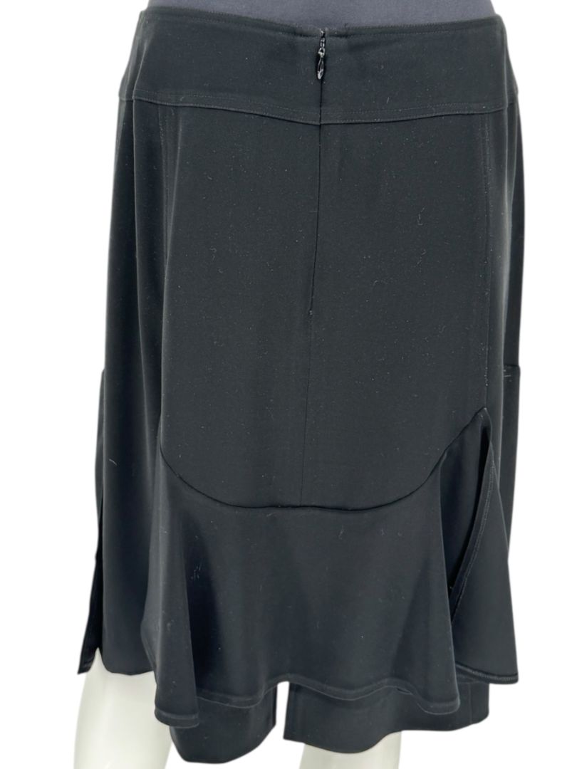 Chanel Black Flounce-Hem Skirt – Size FR 42 (US 10)