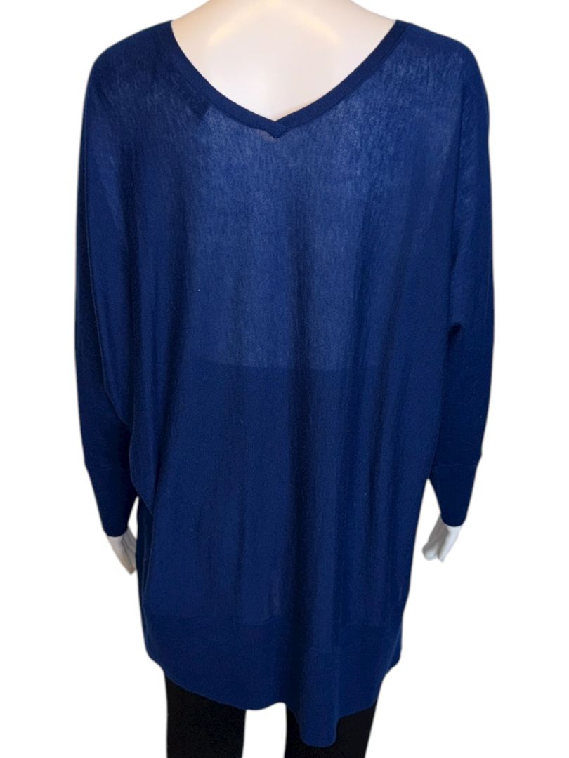Magaschoni Royal Blue Lightweight V-Neck Knit Sweater – Size Large