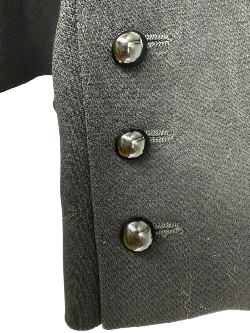 Chanel Black Wool Chain-Closure Tailored Jacket – Size 46