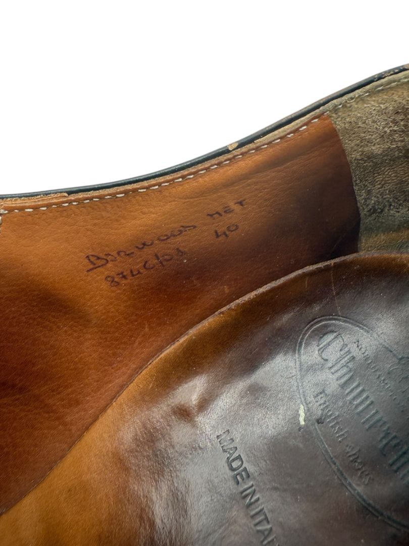 Church’s Black Studded Leather Brogue Oxford Shoes – Mens Size 40