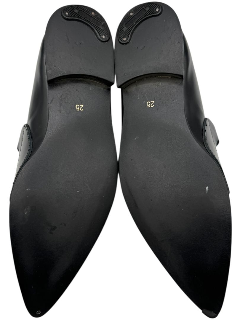 Comme des Garçons Black Triple-Buckle Leather Flats – Japanese Size 25