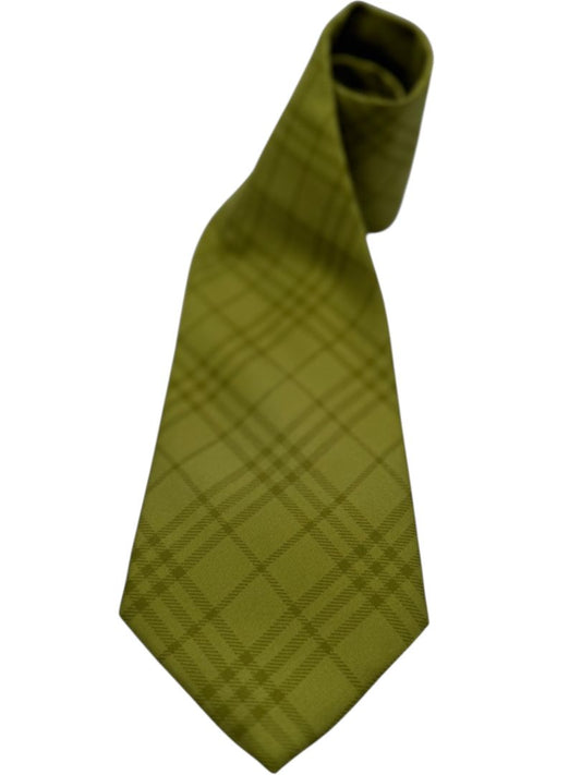 Burberry London Chartreuse Check Silk Tie – Brand New With Tags