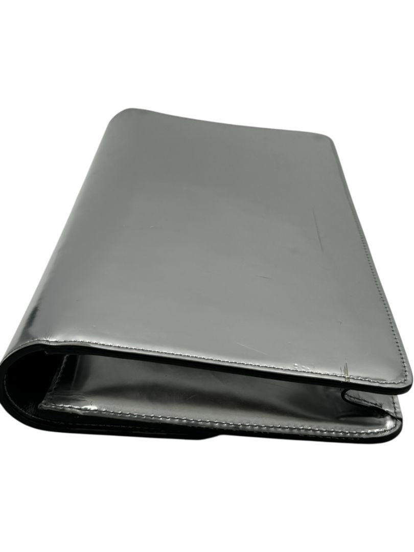 Gucci Metallic Silver Leather Clutch