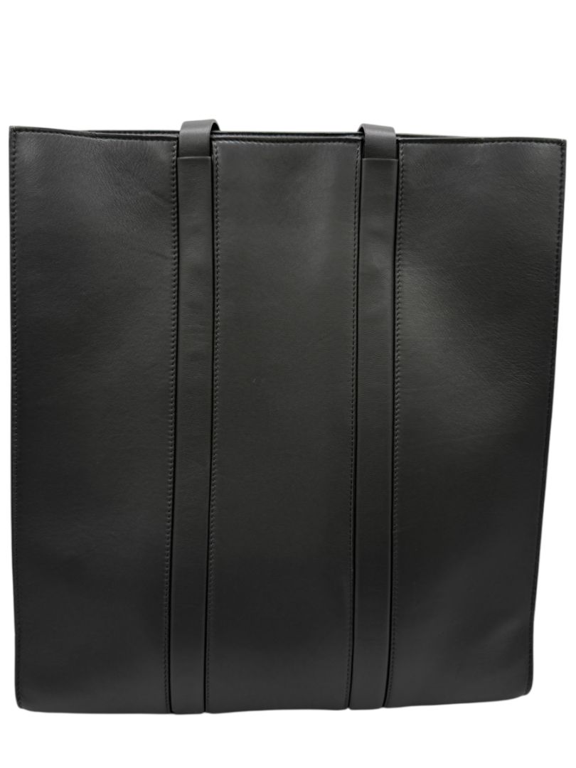 Brunello Cucinelli Graphite Gray Leather Tote with Monili Bead Trim