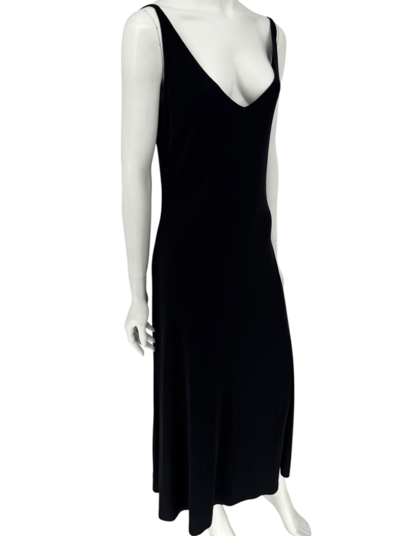Lida Baday Black V-Neck Slip Dress – Size L