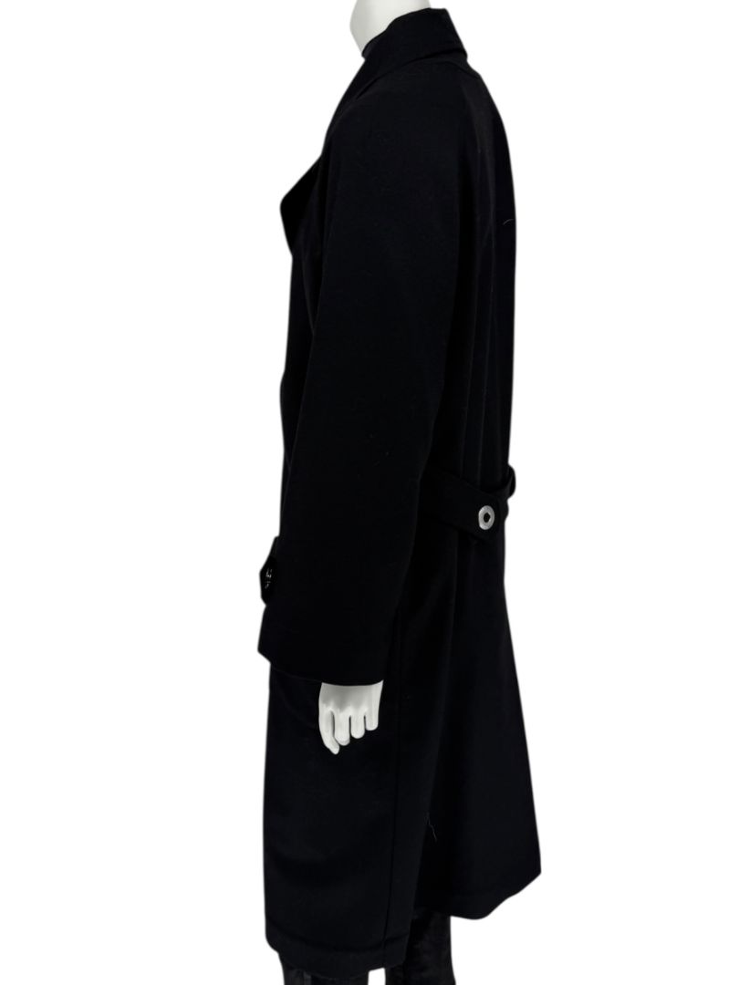 Pamella Roland Black Double-Breasted Grommet Detail Coat – Large