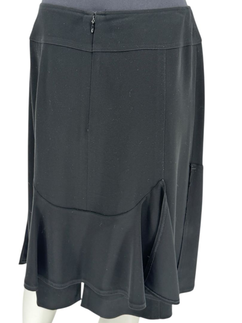 Chanel Black Flounce-Hem Skirt – Size FR 42 (US 10)