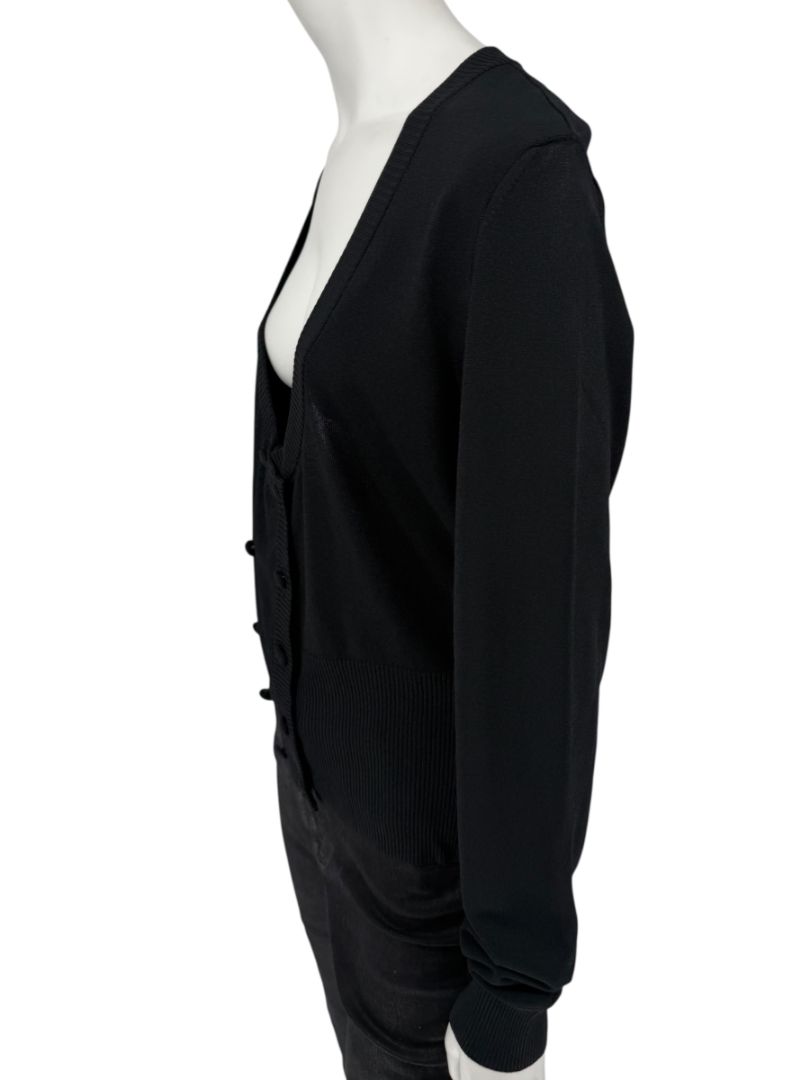 MaxMara Black Deep-V Cardigan – Size XL