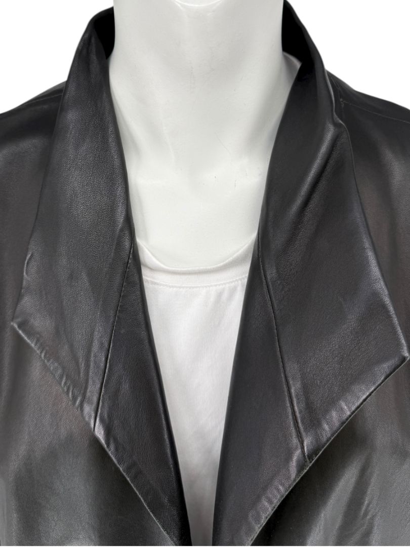Peter Cohen Black Leather Cropped Jacket – Size M