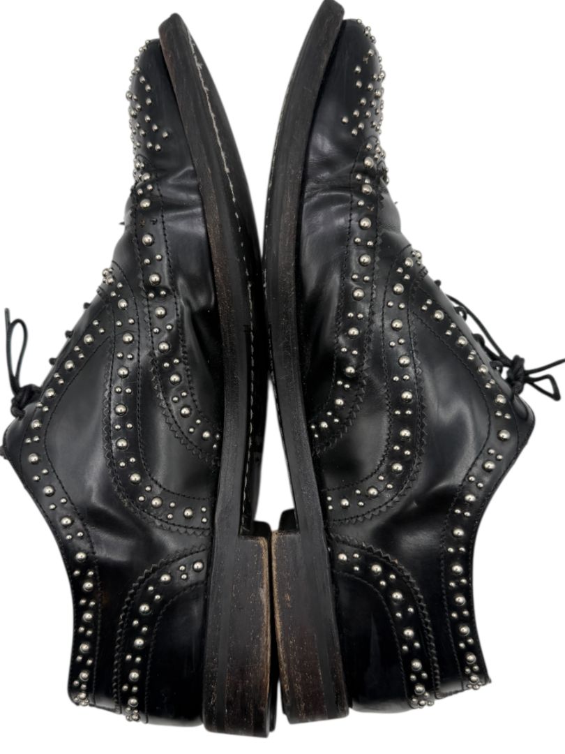 Church’s Black Studded Leather Brogue Oxford Shoes – Mens Size 40