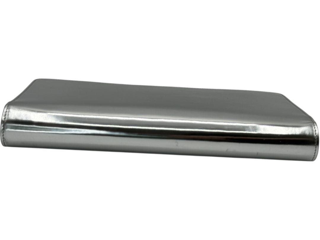 Gucci Metallic Silver Leather Clutch