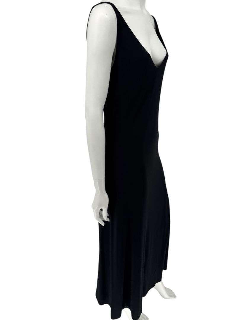 Lida Baday Black V-Neck Slip Dress – Size L