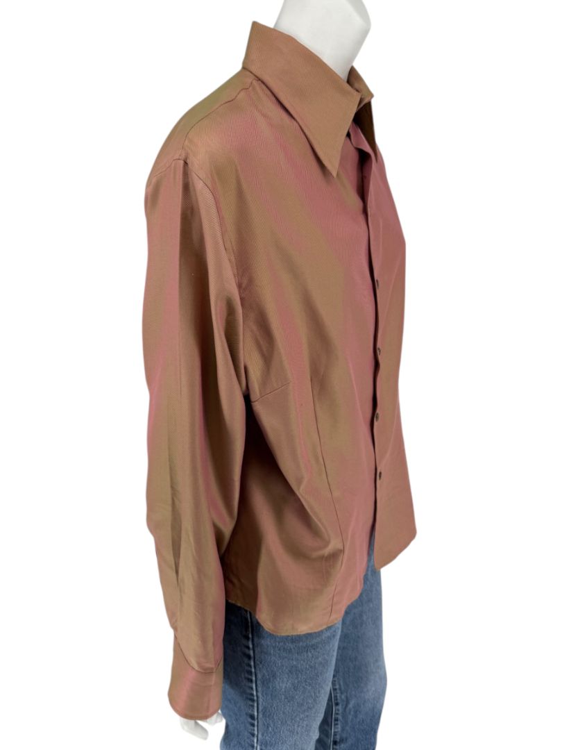 Craig Taylor Copper-Toned Long-Sleeve Button-Down Shirt – Size XL