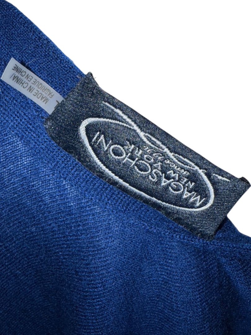 Magaschoni Royal Blue Lightweight V-Neck Knit Sweater – Size Large