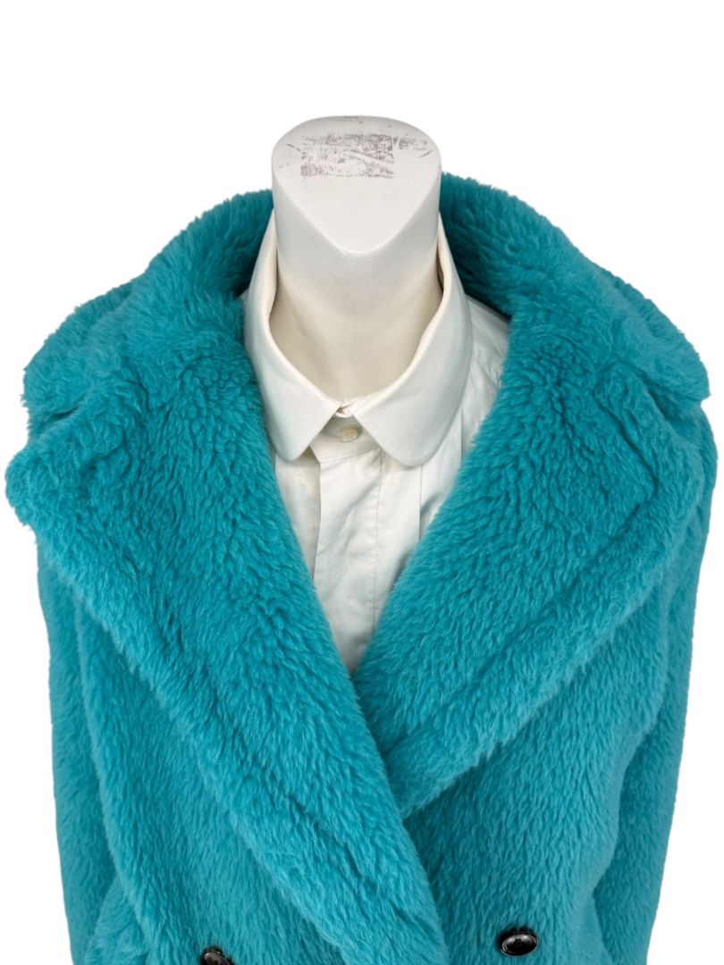 Max Mara “Adenia” Turquoise Double-Breasted Coat – Sfilata Collection – Size 0