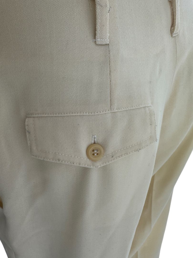 Ron Leal Cream Wool Pantsuit – Size 12