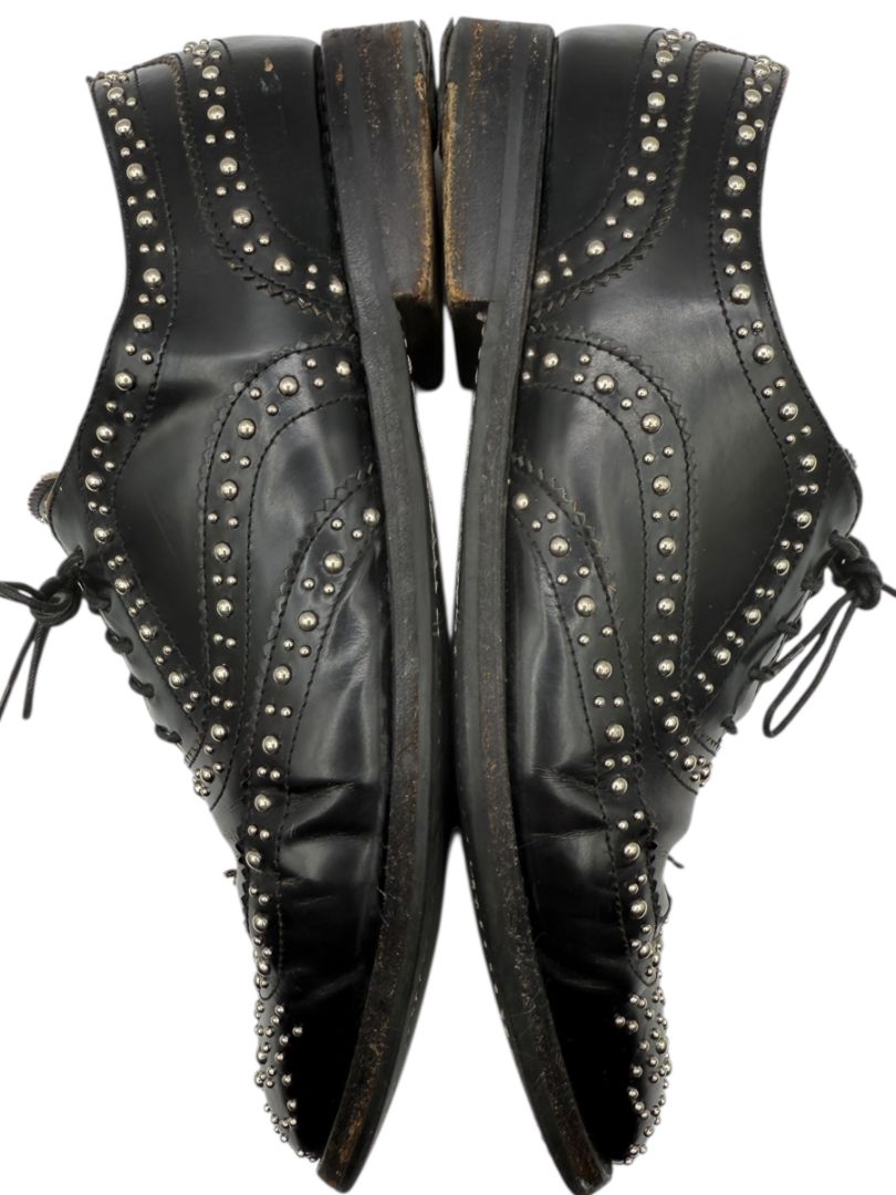 Church’s Black Studded Leather Brogue Oxford Shoes – Mens Size 40
