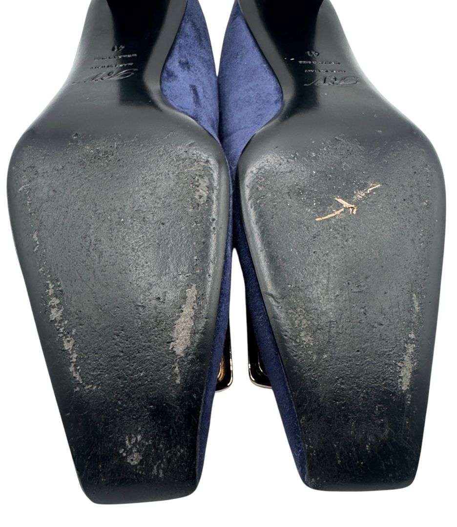 Roger Vivier “Belle Vivier” Navy Suede Buckle Pumps – Size 41 (Made in Italy)