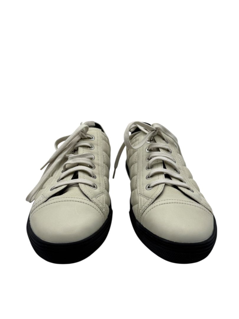BNIB CHANEL Caviar Quilted CC Sneakers in Dark White – Size 40