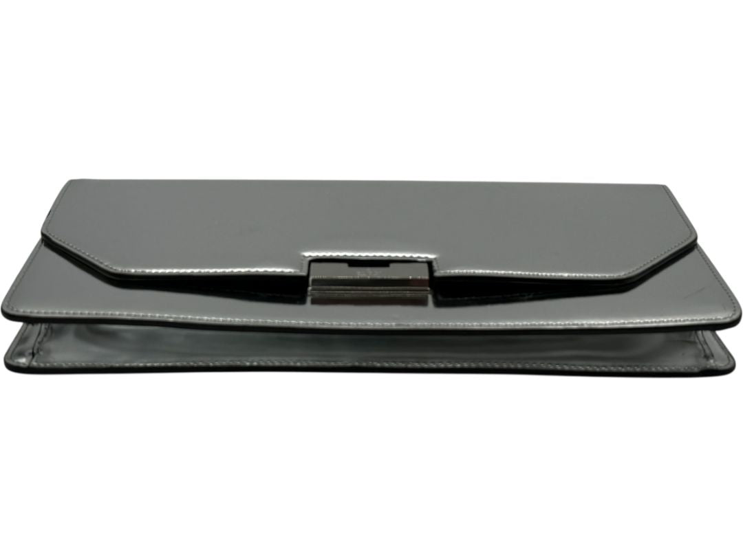 Gucci Metallic Silver Leather Clutch