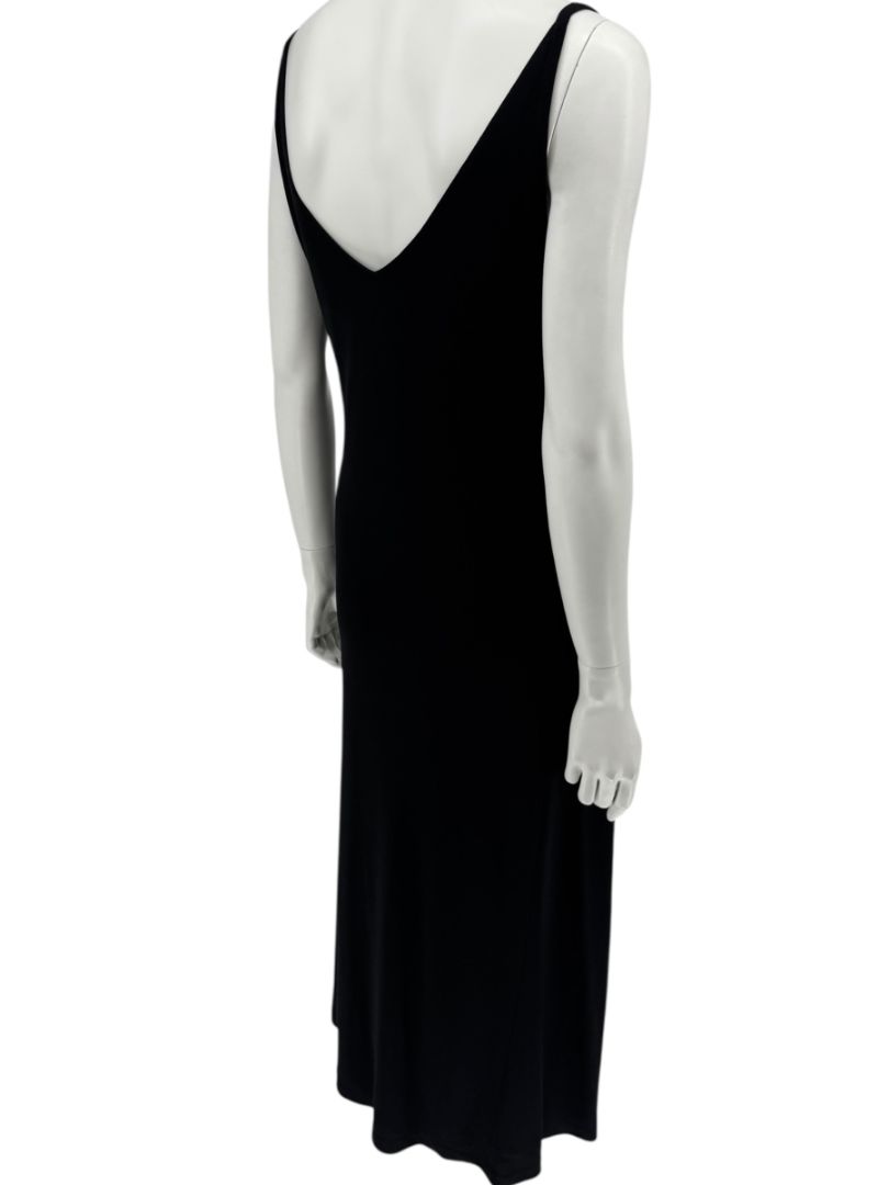 Lida Baday Black V-Neck Slip Dress – Size L