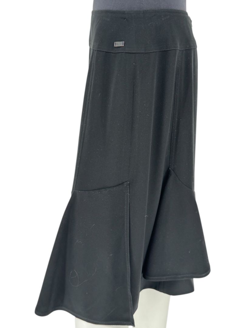 Chanel Black Flounce-Hem Skirt – Size FR 42 (US 10)