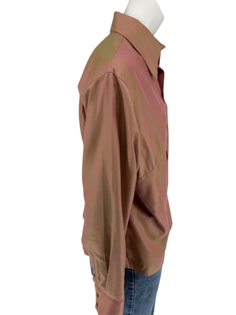 Craig Taylor Copper-Toned Long-Sleeve Button-Down Shirt – Size XL