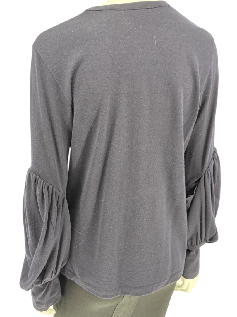 Comme des Garçons Navy Wool Balloon-Sleeve Top – Size L