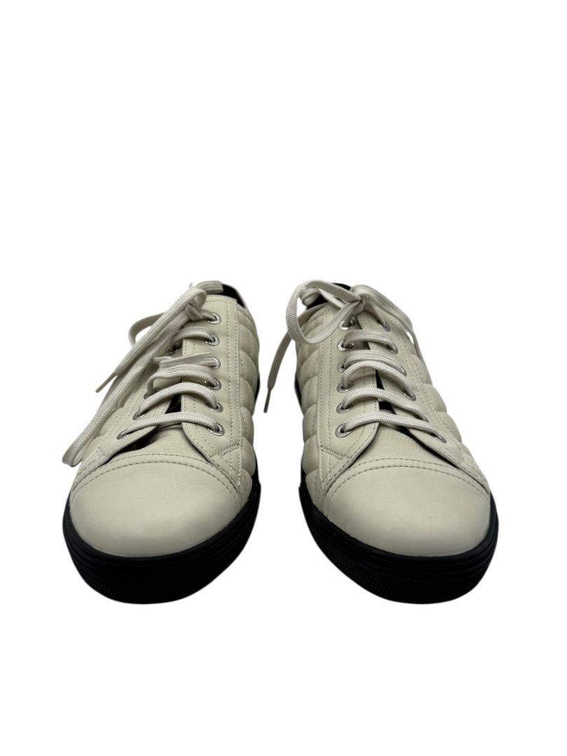 BNIB CHANEL Caviar Quilted CC Sneakers in Dark White – Size 40