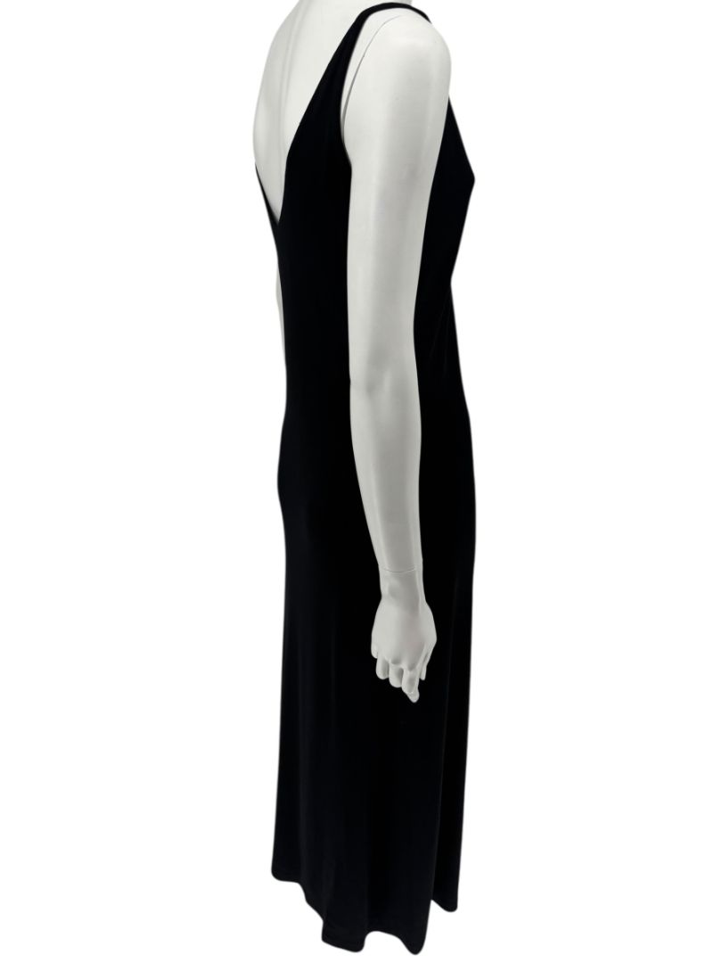 Lida Baday Black V-Neck Slip Dress – Size L