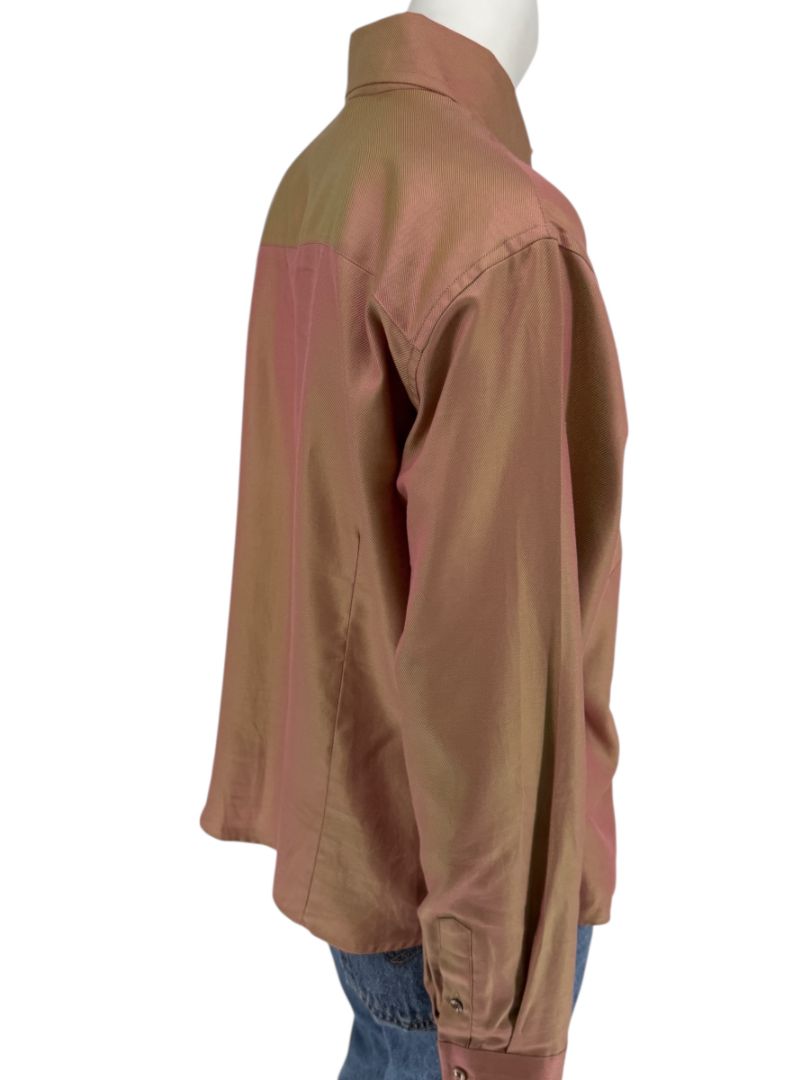 Craig Taylor Copper-Toned Long-Sleeve Button-Down Shirt – Size XL