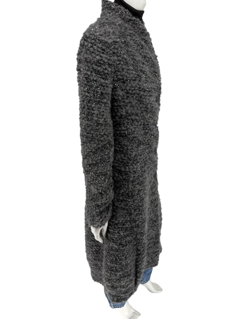 Armani Collezioni Gray Bouclé Knit Coat – Size 10