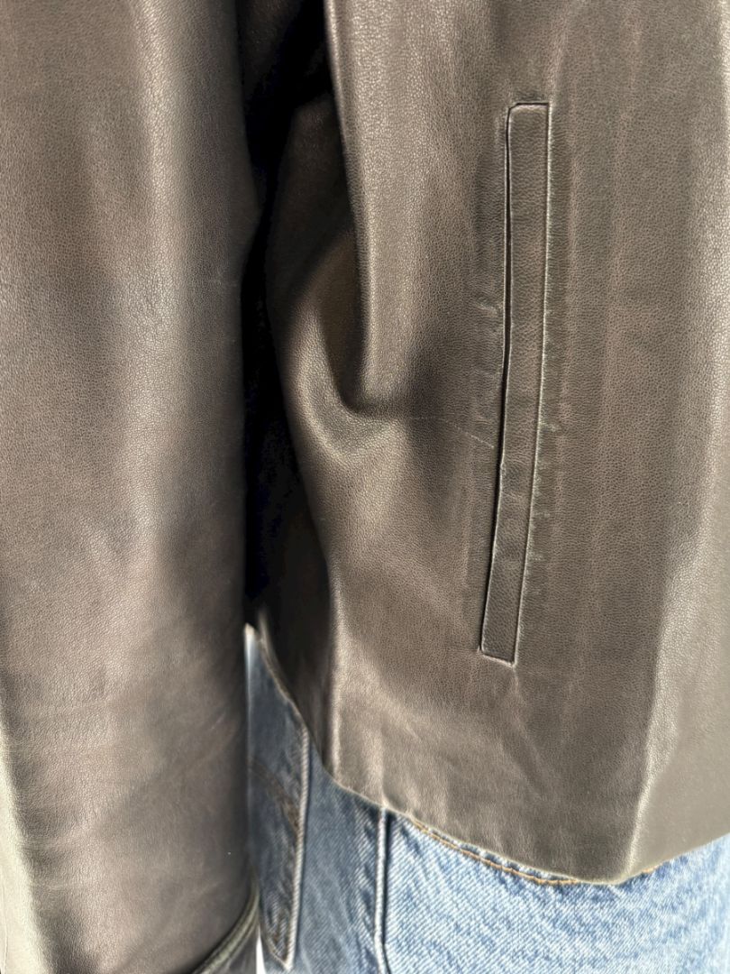 Peter Cohen Black Leather Cropped Jacket – Size M