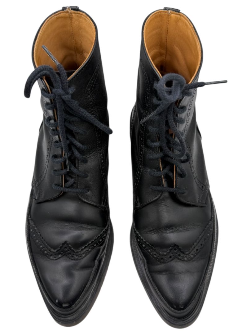 George Cox x Yohji Yamamoto Black Leather Brogue Boots – Size 6.5 Men’s