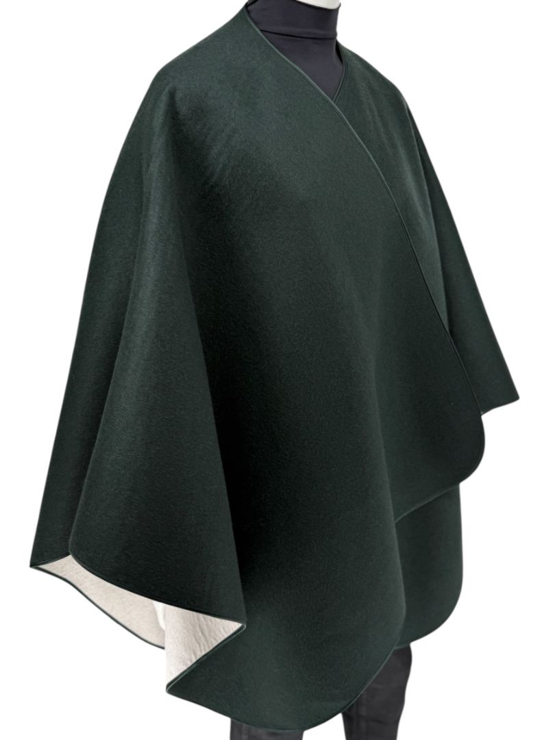 Pamella Roland Forest Green Wool Cape – O/S